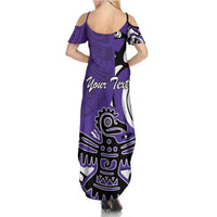 Personalized Canada Haida Eagle Summer Maxi Dress Purple Style - Wonder Print Shop