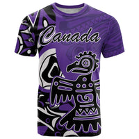 Personalized Canada Haida Eagle T Shirt Purple Style - Wonder Print Shop