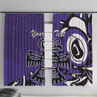 Personalized Canada Haida Eagle Window Curtain Purple Style - Wonder Print Shop