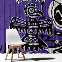 Personalized Canada Haida Eagle Window Curtain Purple Style - Wonder Print Shop