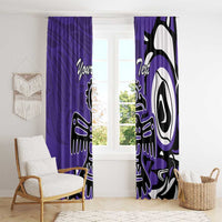 Personalized Canada Haida Eagle Window Curtain Purple Style - Wonder Print Shop