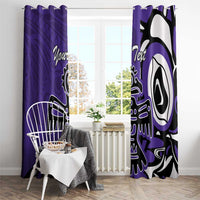 Personalized Canada Haida Eagle Window Curtain Purple Style - Wonder Print Shop