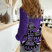Personalized Canada Haida Eagle Women Casual Shirt Purple Style - Wonder Print Shop