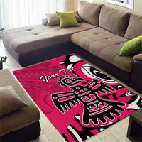 Personalized Canada Haida Eagle Area Rug Pink Style - Wonder Print Shop