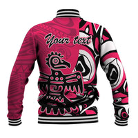Personalized Canada Haida Eagle Baseball Jacket Pink Style - Wonder Print Shop