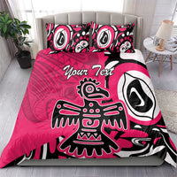 Personalized Canada Haida Eagle Bedding Set Pink Style - Wonder Print Shop
