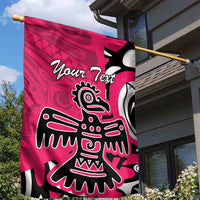 Personalized Canada Haida Eagle Garden Flag Pink Style - Wonder Print Shop