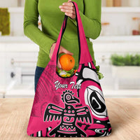 Personalized Canada Haida Eagle Grocery Bag Pink Style