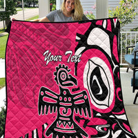 Personalized Canada Haida Eagle Quilt Pink Style - Wonder Print Shop