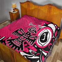 Personalized Canada Haida Eagle Quilt Pink Style - Wonder Print Shop