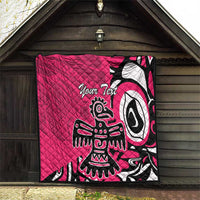 Personalized Canada Haida Eagle Quilt Pink Style - Wonder Print Shop