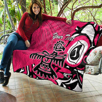 Personalized Canada Haida Eagle Quilt Pink Style - Wonder Print Shop