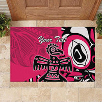 Personalized Canada Haida Eagle Rubber Doormat Pink Style - Wonder Print Shop