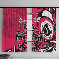 Personalized Canada Haida Eagle Window Curtain Pink Style - Wonder Print Shop
