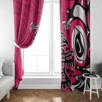 Personalized Canada Haida Eagle Window Curtain Pink Style - Wonder Print Shop