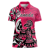Personalized Canada Haida Eagle Women Polo Shirt Pink Style - Wonder Print Shop