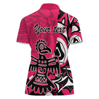 Personalized Canada Haida Eagle Women Polo Shirt Pink Style - Wonder Print Shop