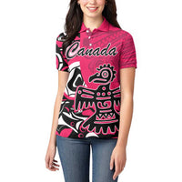 Personalized Canada Haida Eagle Women Polo Shirt Pink Style - Wonder Print Shop