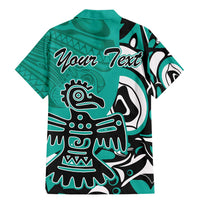 Personalized Canada Haida Eagle Family Matching Mermaid Dress and Hawaiian Shirt Turquoise Style - Wonder Print Shop