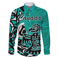 Personalized Canada Haida Eagle Family Matching Puletasi and Hawaiian Shirt Turquoise Style - Wonder Print Shop