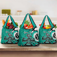 Personalized Canada Haida Eagle Grocery Bag Turquoise Style