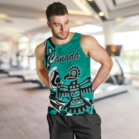 Personalized Canada Haida Eagle Men Tank Top Turquoise Style - Wonder Print Shop