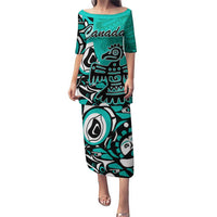 Personalized Canada Haida Eagle Puletasi Turquoise Style - Wonder Print Shop