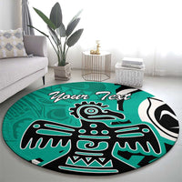 Personalized Canada Haida Eagle Round Carpet Turquoise Style