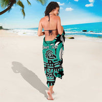 Personalized Canada Haida Eagle Sarong Turquoise Style - Wonder Print Shop