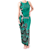 Personalized Canada Haida Eagle Tank Maxi Dress Turquoise Style - Wonder Print Shop