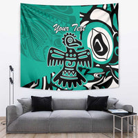Personalized Canada Haida Eagle Tapestry Turquoise Style - Wonder Print Shop