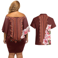 Africa Dashiki Couples Matching Off Shoulder Short Dress and Hawaiian Shirt With Belladonna Lily - Wonder Print Shop
