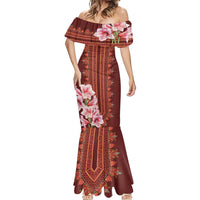 Africa Dashiki Mermaid Dress With Belladonna Lily - Wonder Print Shop