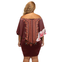 Africa Dashiki Off Shoulder Short Dress With Belladonna Lily - Wonder Print Shop