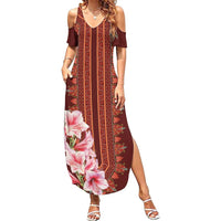 Africa Dashiki Summer Maxi Dress With Belladonna Lily - Wonder Print Shop