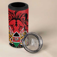 Kenya 4 in 1 Can Cooler Tumbler Coat Of Arms With Kente Patterns - Wonder Print Shop