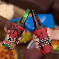 Kenya 4 in 1 Can Cooler Tumbler Coat Of Arms With Kente Patterns - Wonder Print Shop