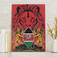 Kenya Canvas Wall Art Coat Of Arms With Kente Patterns - Wonder Print Shop