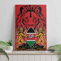 Kenya Canvas Wall Art Coat Of Arms With Kente Patterns - Wonder Print Shop