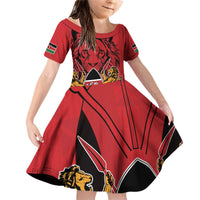 Kenya Family Matching Off Shoulder Short Dress and Hawaiian Shirt Coat Of Arms With Kente Patterns - Wonder Print Shop