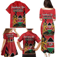 Kenya Family Matching Puletasi and Hawaiian Shirt Coat Of Arms With Kente Patterns - Wonder Print Shop