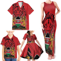 Kenya Family Matching Tank Maxi Dress and Hawaiian Shirt Coat Of Arms With Kente Patterns - Wonder Print Shop