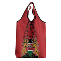 Kenya Grocery Bag Coat Of Arms With Kente Patterns