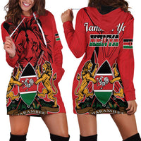 Kenya Hoodie Dress Coat Of Arms With Kente Patterns - Wonder Print Shop