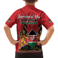 Kenya Kid Hawaiian Shirt Coat Of Arms With Kente Patterns - Wonder Print Shop