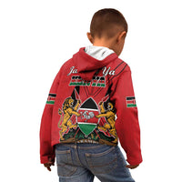 Kenya Kid Hoodie Coat Of Arms With Kente Patterns - Wonder Print Shop