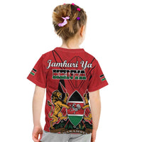 Kenya Kid T Shirt Coat Of Arms With Kente Patterns - Wonder Print Shop