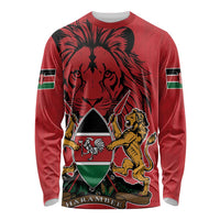 Kenya Long Sleeve Shirt Coat Of Arms With Kente Patterns - Wonder Print Shop