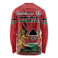 Kenya Long Sleeve Shirt Coat Of Arms With Kente Patterns - Wonder Print Shop