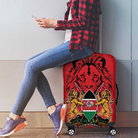 Kenya Luggage Cover Coat Of Arms With Kente Patterns - Wonder Print Shop